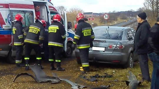 Wypadek przy wyjeździe z Lubania