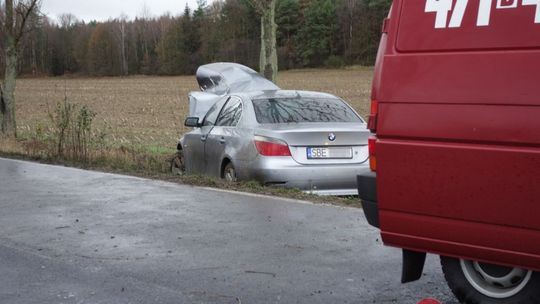 BMW wypadło z drogi