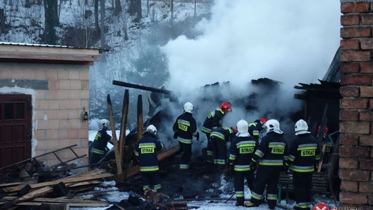 Pożar zabudowań mieszkalnych