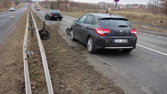 Kolizja przy zjeździe na autostradę