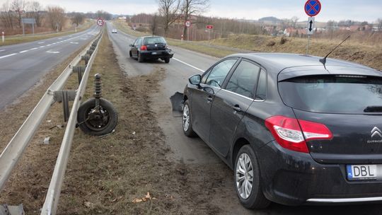 Kolizja przy zjeździe na autostradę