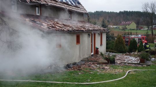 Pożar domu w Rudzicy