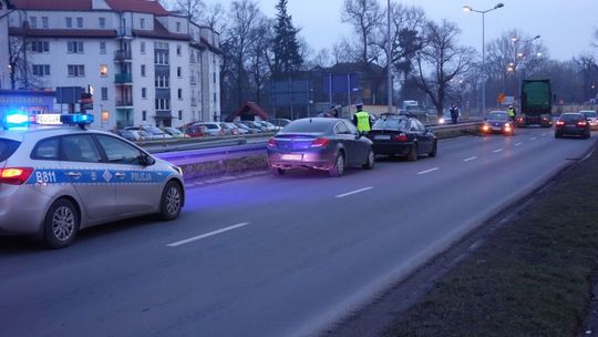 Dwie kolizje na zwężeniu obwodnicy