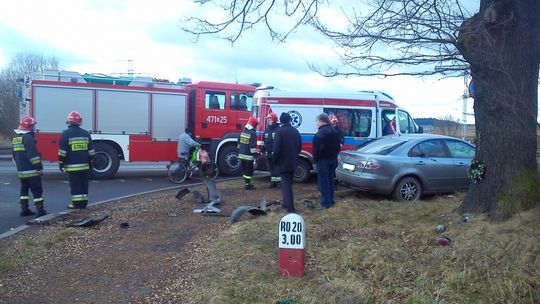 Wypadek przy wyjeździe z Lubania