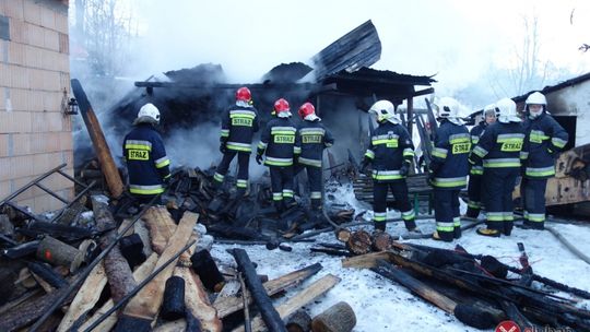 Pożar zabudowań mieszkalnych