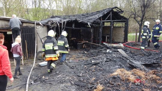 Pożar zabudowań gospodarczych w Świeciu